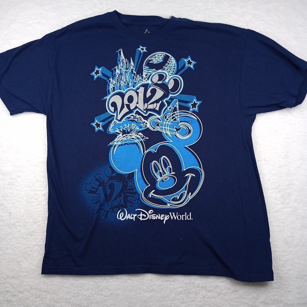 Walt Disney World‎ 2012 T-Shirt Mickey Mouse Resort Parks Navy Blue XL